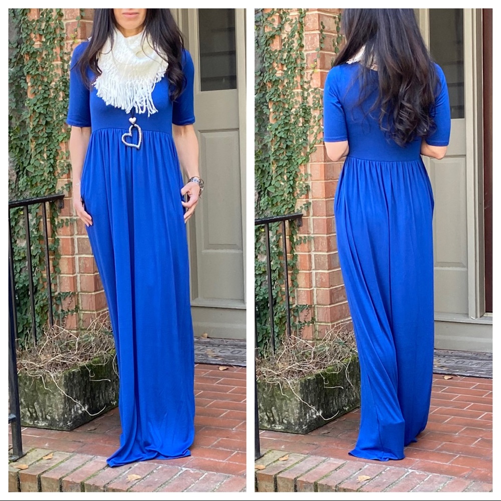 ✨LAST ONE✨Royal Blue Maxi dress with side pockets - Picture 4 of 8